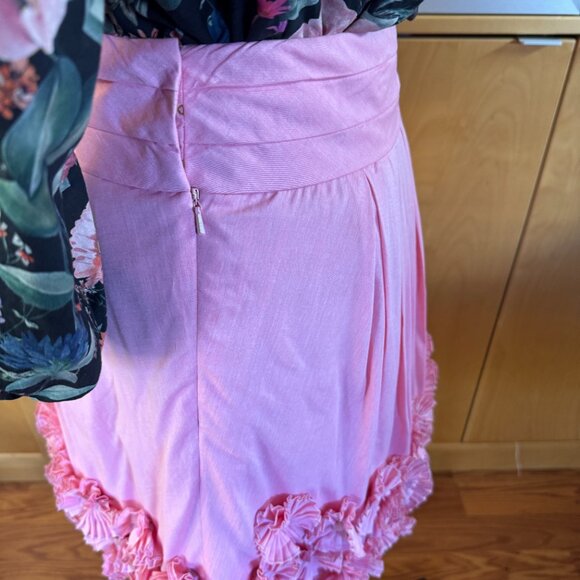 Leifsdottir Pink Flower embellished Skirt Size 2 - Picture 5 of 11